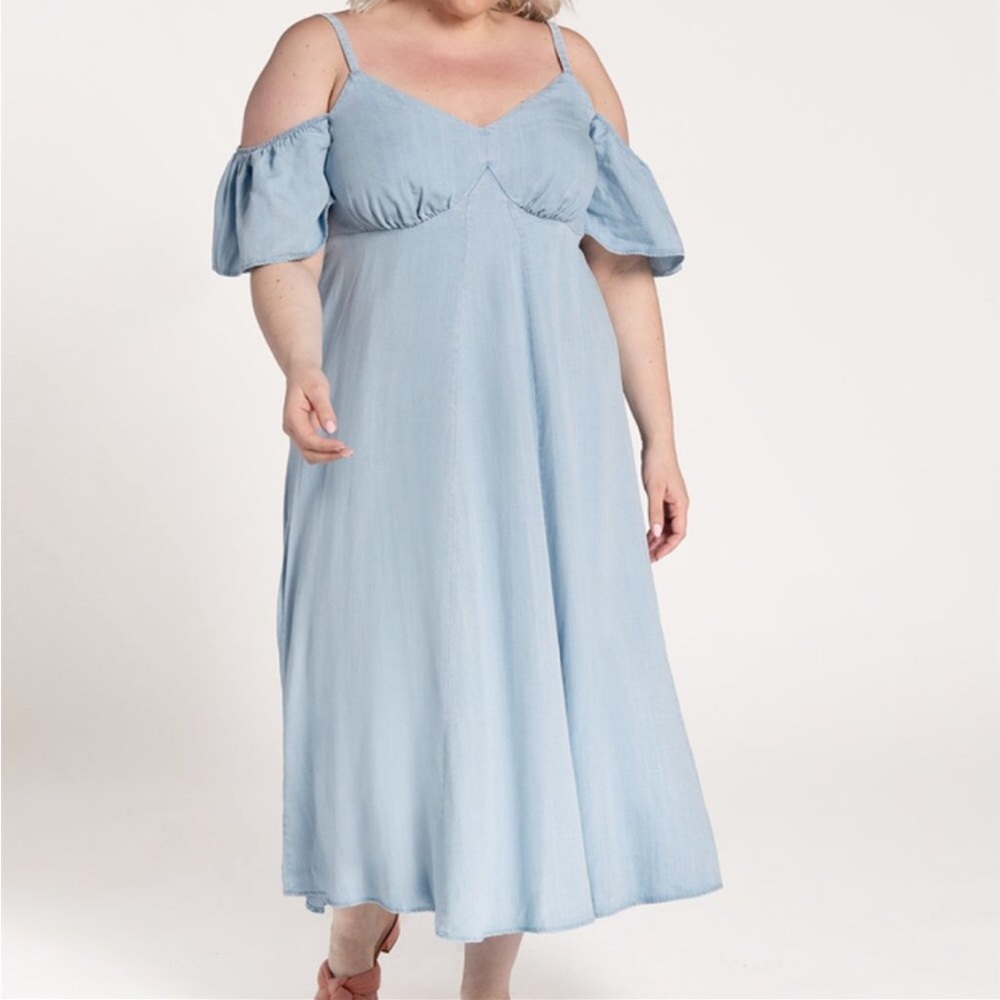 Eloquii Chambray Cold Should Dress NWOT